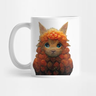 Fluffy flower cat Mug